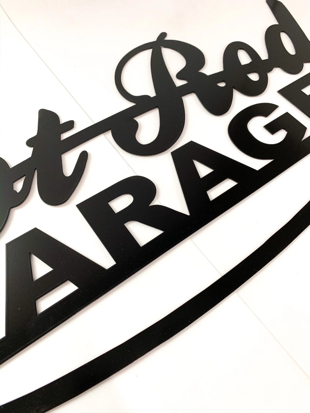 Vintage Hot Rod Garage Metal Sign Script for Universal (No Year)