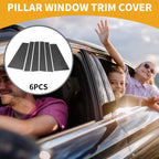 6 Pcs Door Pillar Window Trim for Toyota Sienta (2022–2024) Carbon Fiber