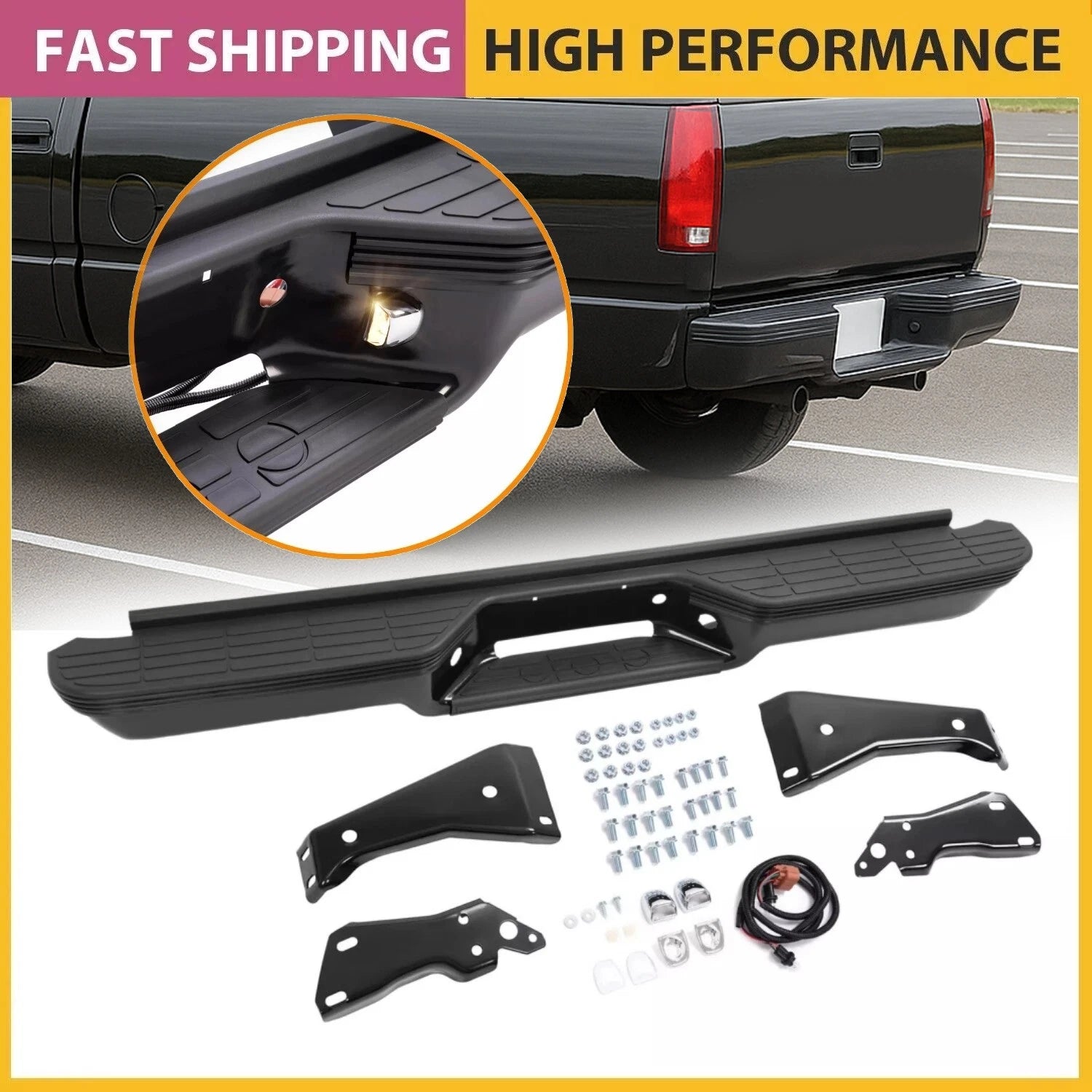 Rear Step Bumper for Chevrolet C1500 C2500 K1500 K2500 (1988–2000)