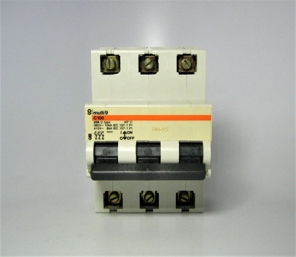 Merlin Gerin Multi 9 C100 3-Pole 415VAC 20Amp Circuit Breaker for