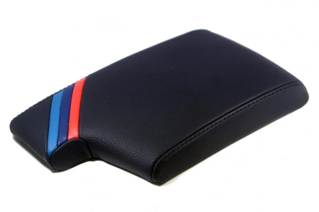 M Style Leather Synthetic Center Console Armrest Cover for BMW E90 (2005–2013)