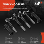 6x Inner & Outer Tie Rods for Chevy Blazer (1996–2005) GMC Jimmy (1996–2002)