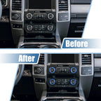 Set of 4 Air Conditioner Knob Ring Covers for Ford F150 XLT (2015–2019) Blue 782685393584