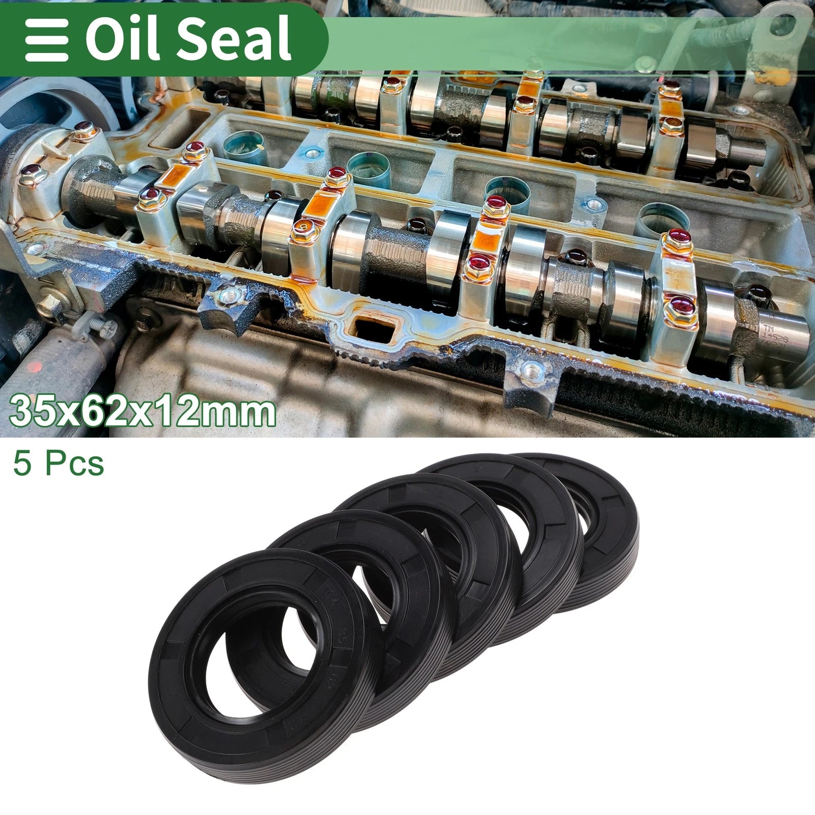 Set of 5 Oil Seals NBR Rubber 35x62x12mm for Various Models 