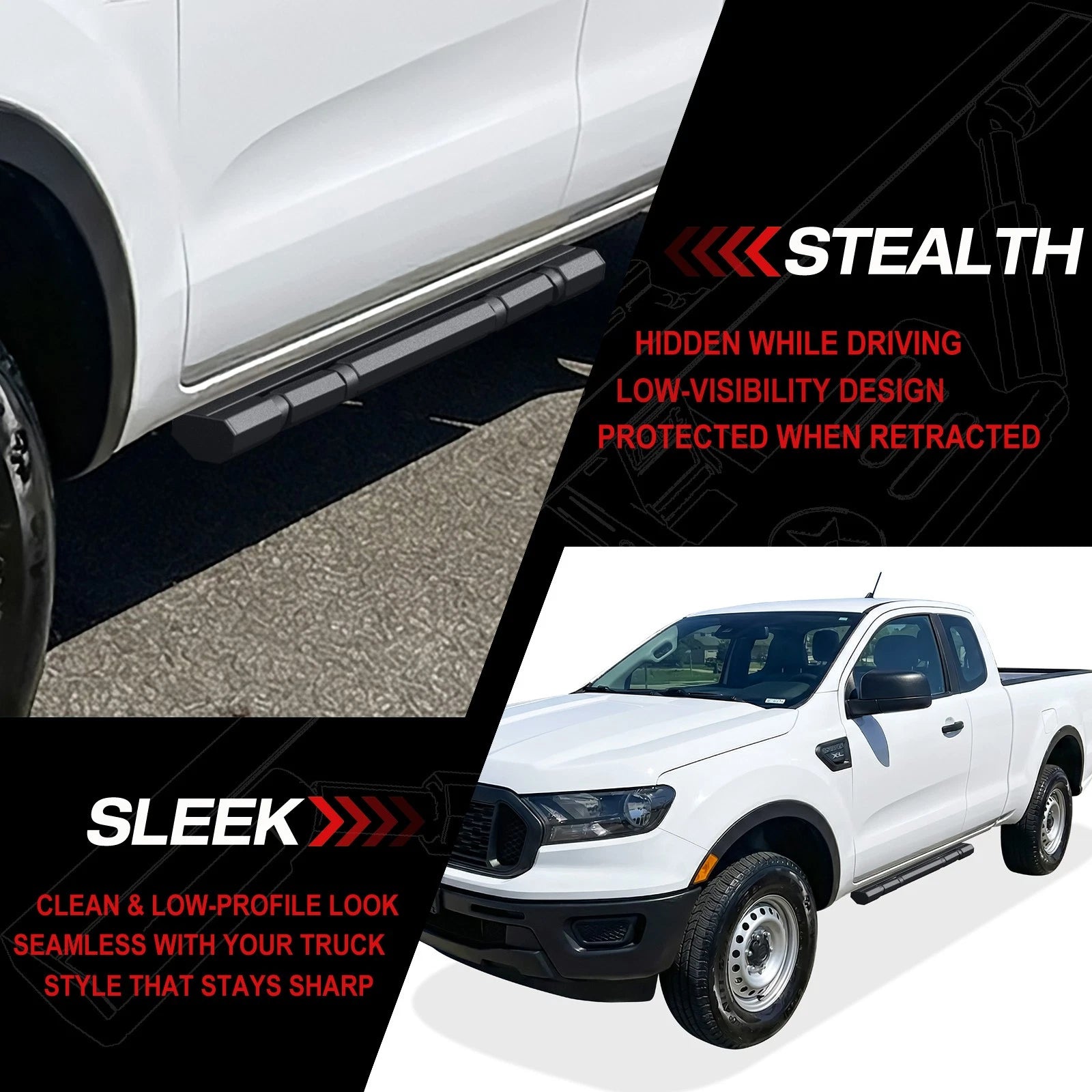 Power Running Boards for Ford Ranger Super Cab (2019-2023)