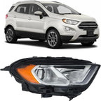 Halogen Headlight Chrome Passenger Side with LED DRL for Ford EcoSport (2018–2023)
