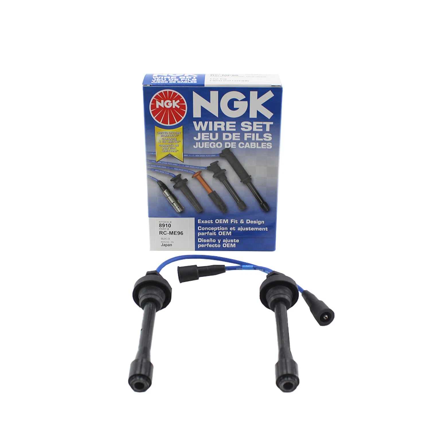 NGK ME96 Spark Plug Wire Set for Mitsubishi Eclipse Galant Lancer Mirage (1990–2005)