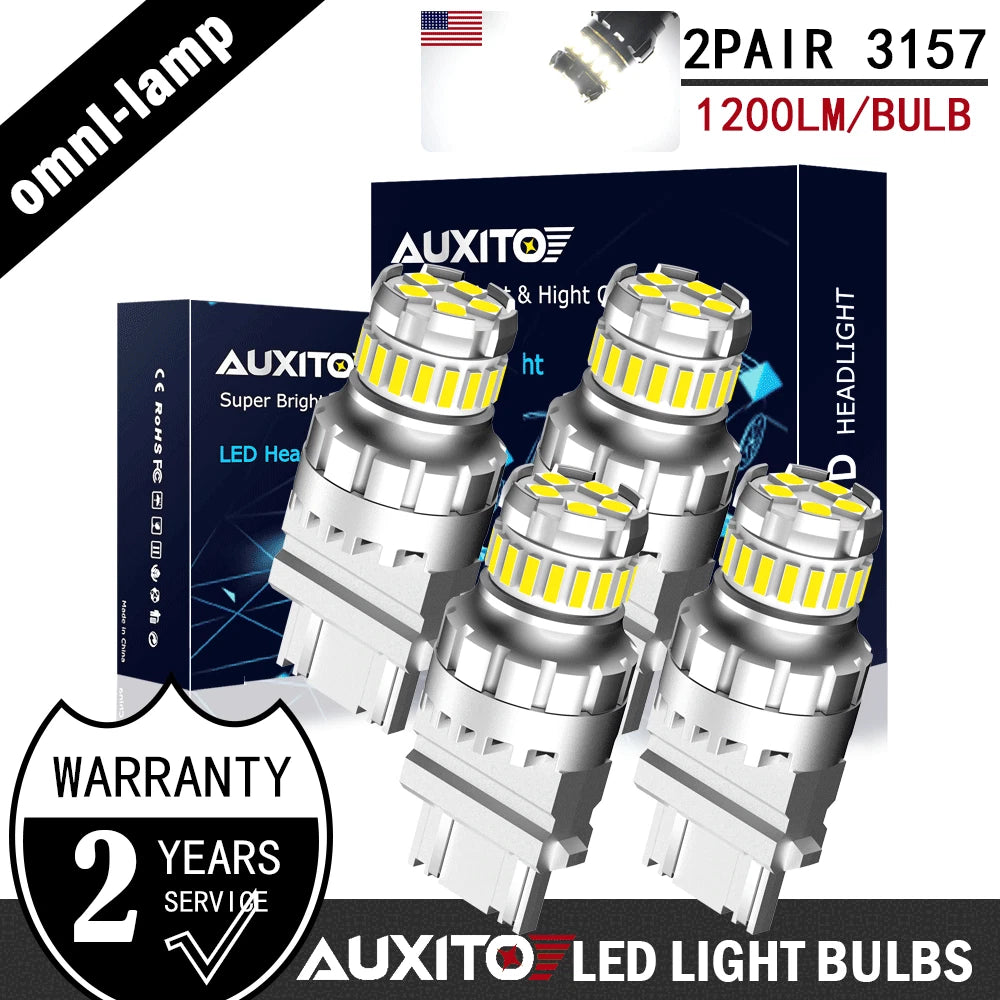 2X 3157 LED Reverse Brake Turn Signal Parking Light Bulbs