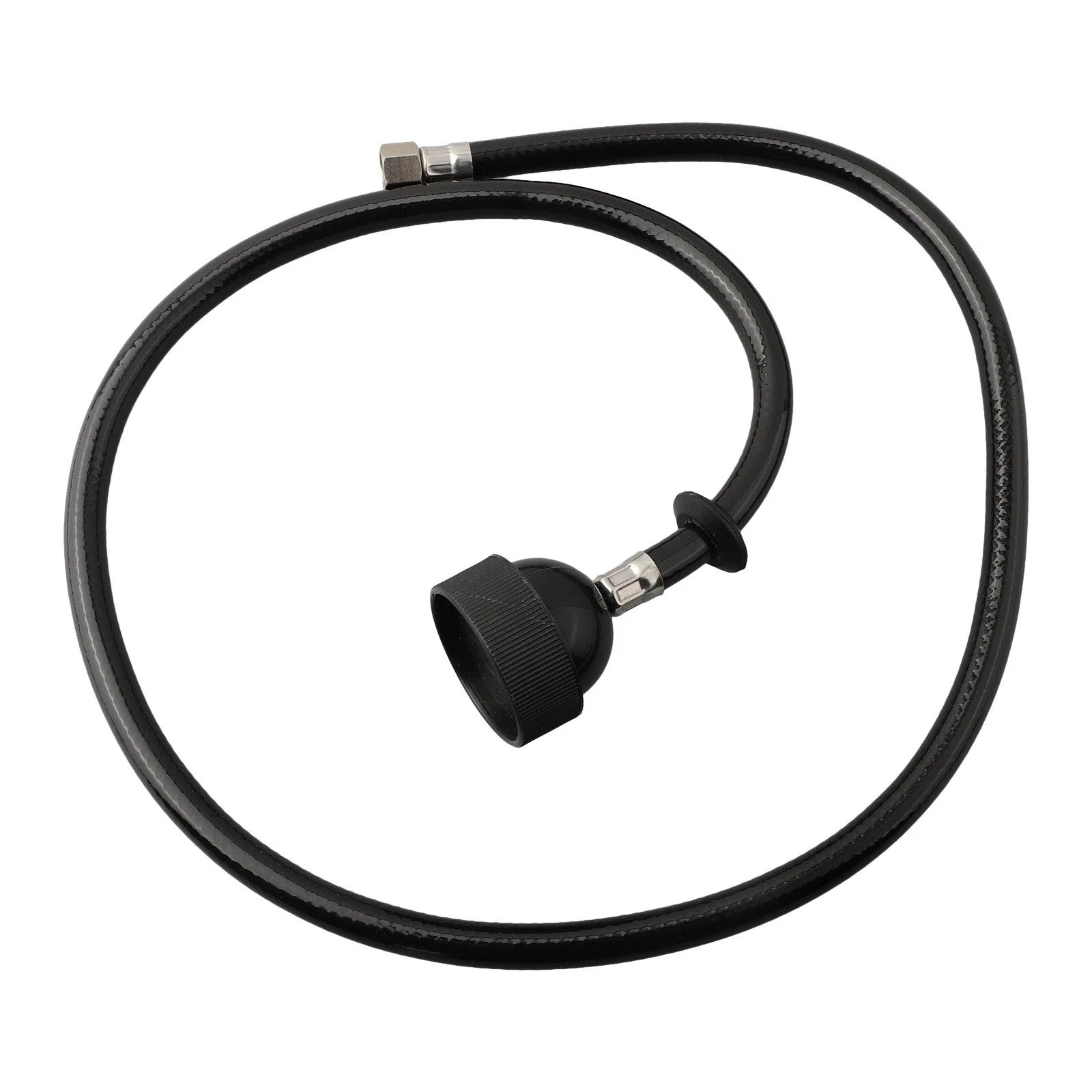 Black Rubber Hose Spray Nozzle with Brass Accessories for Shampoo Bowl (N/A)