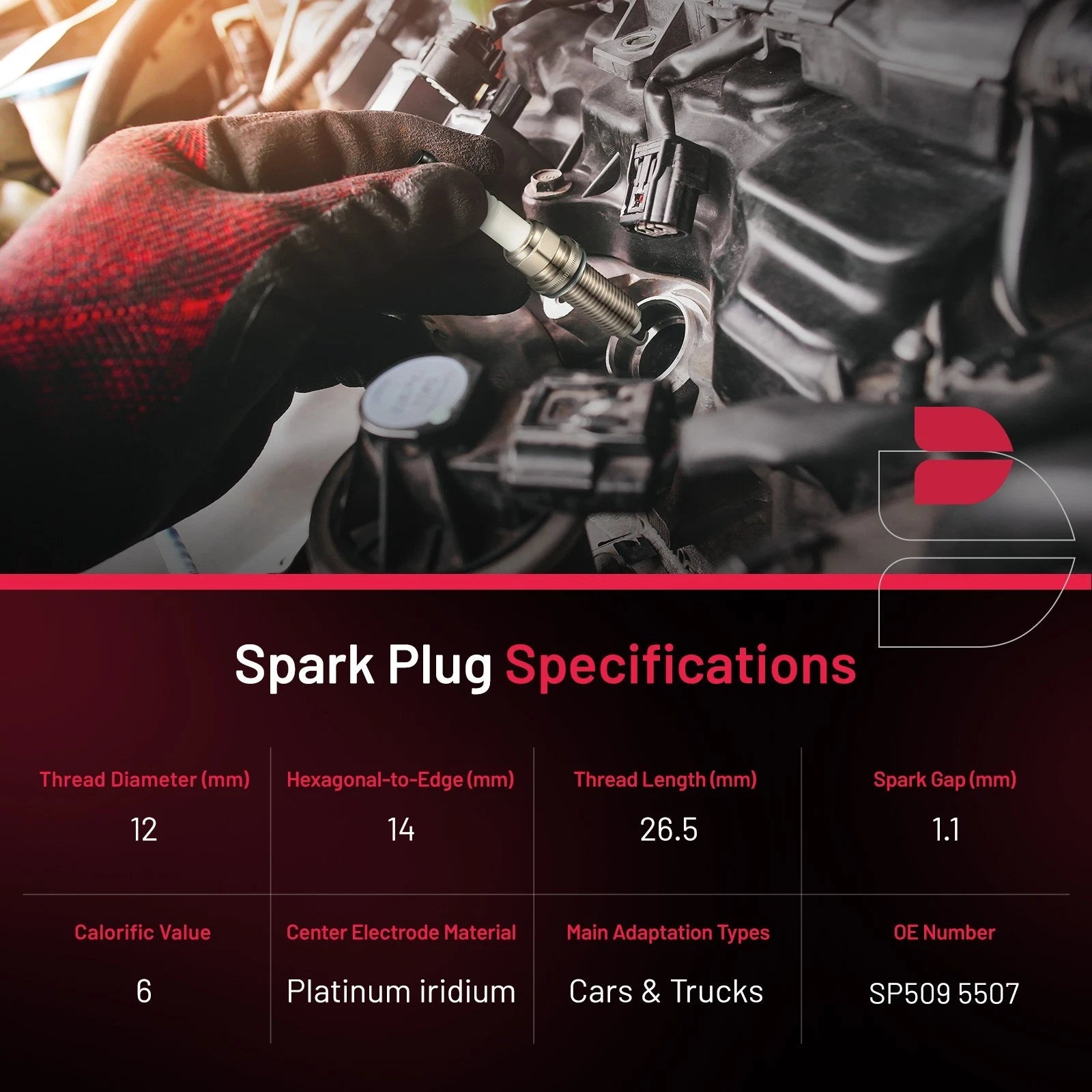 8X Platinum Spark Plugs for Ford F-450 Super Duty 6.8L (2008–2019) SP509