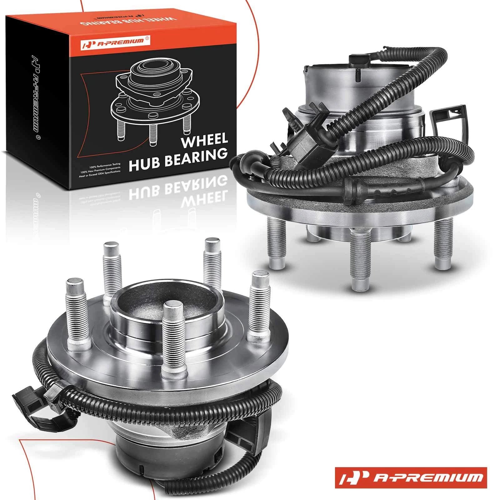 2X Front Wheel Hub & Bearing Assembly with ABS Sensor for Ford Lincoln 
