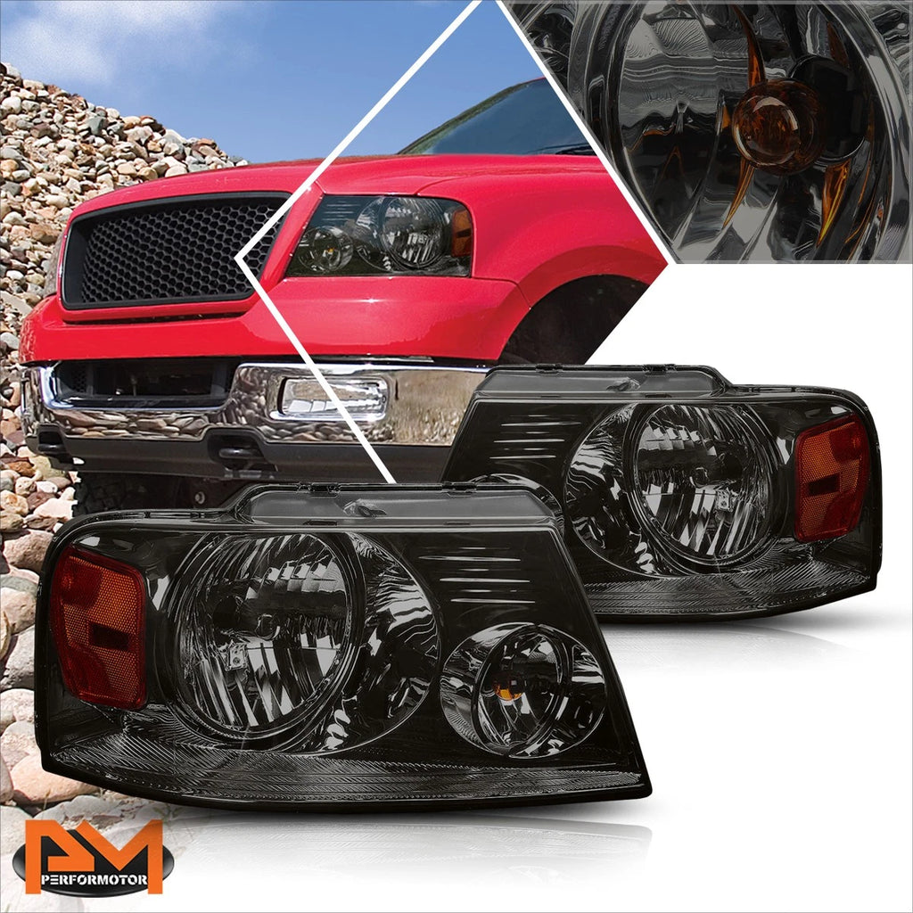 Smoked Headlight & Amber Side Corner Lamps for Ford F150 (2004–2008)