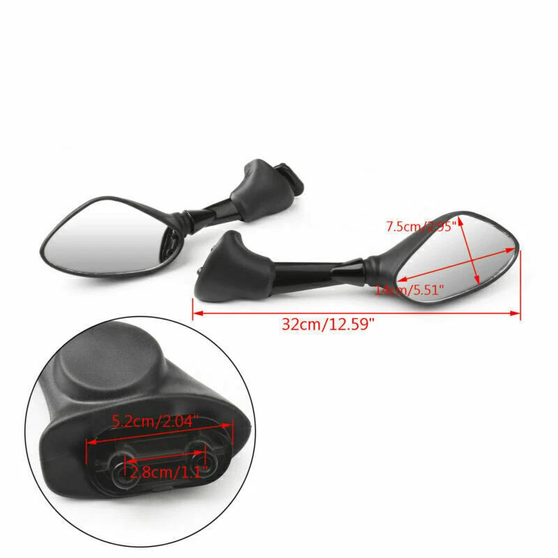 Black Pair Rear View Mirrors for BMW S1000RR (2010–2014) T9