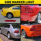 2Pcs Rear Side Marker Light Covers for Ford Mustang (1999–2004) Red EXV