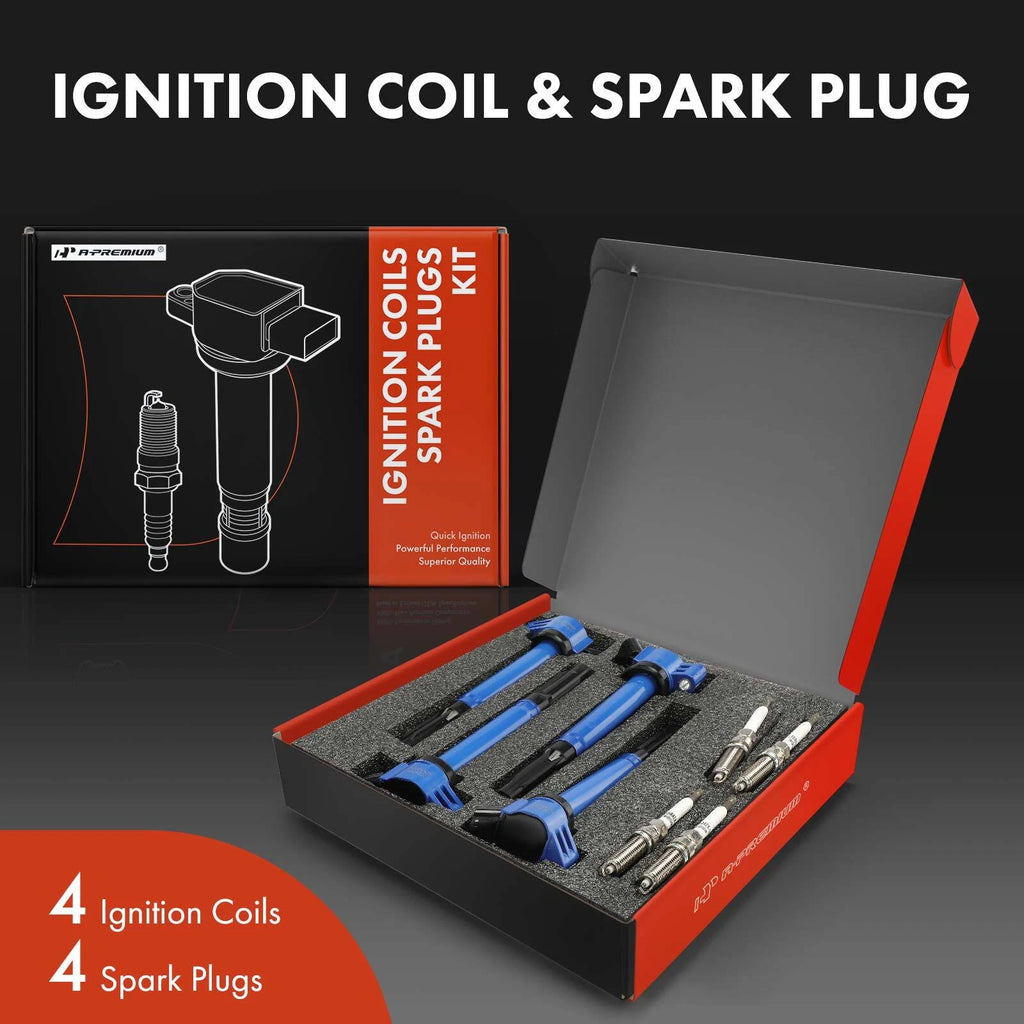4-Piece Ignition Coil & Iridium Spark Plug for Toyota Camry Highlander (2018–2024)