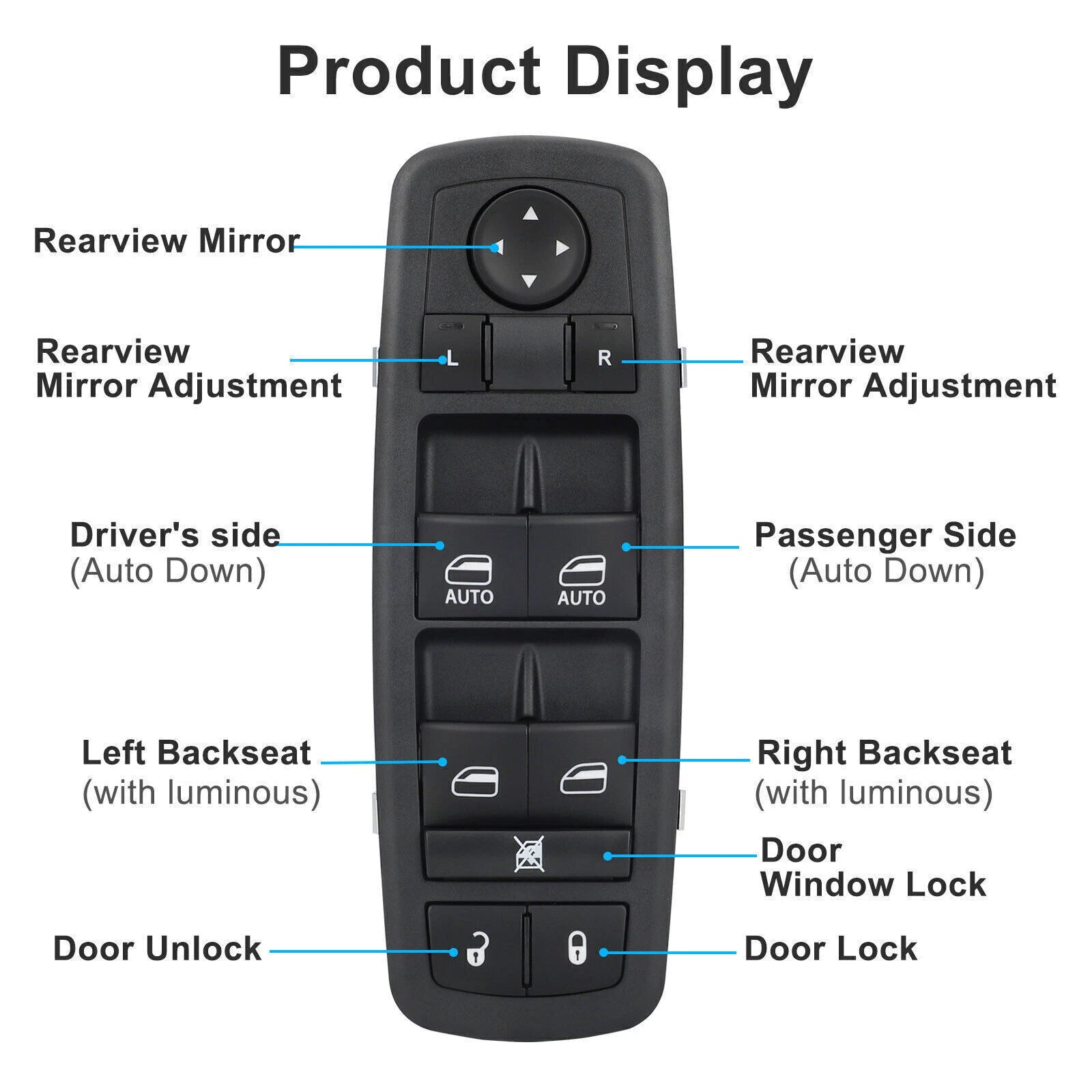 Master Power Window Switch for Dodge Ram 1500 (2009–2012) LH