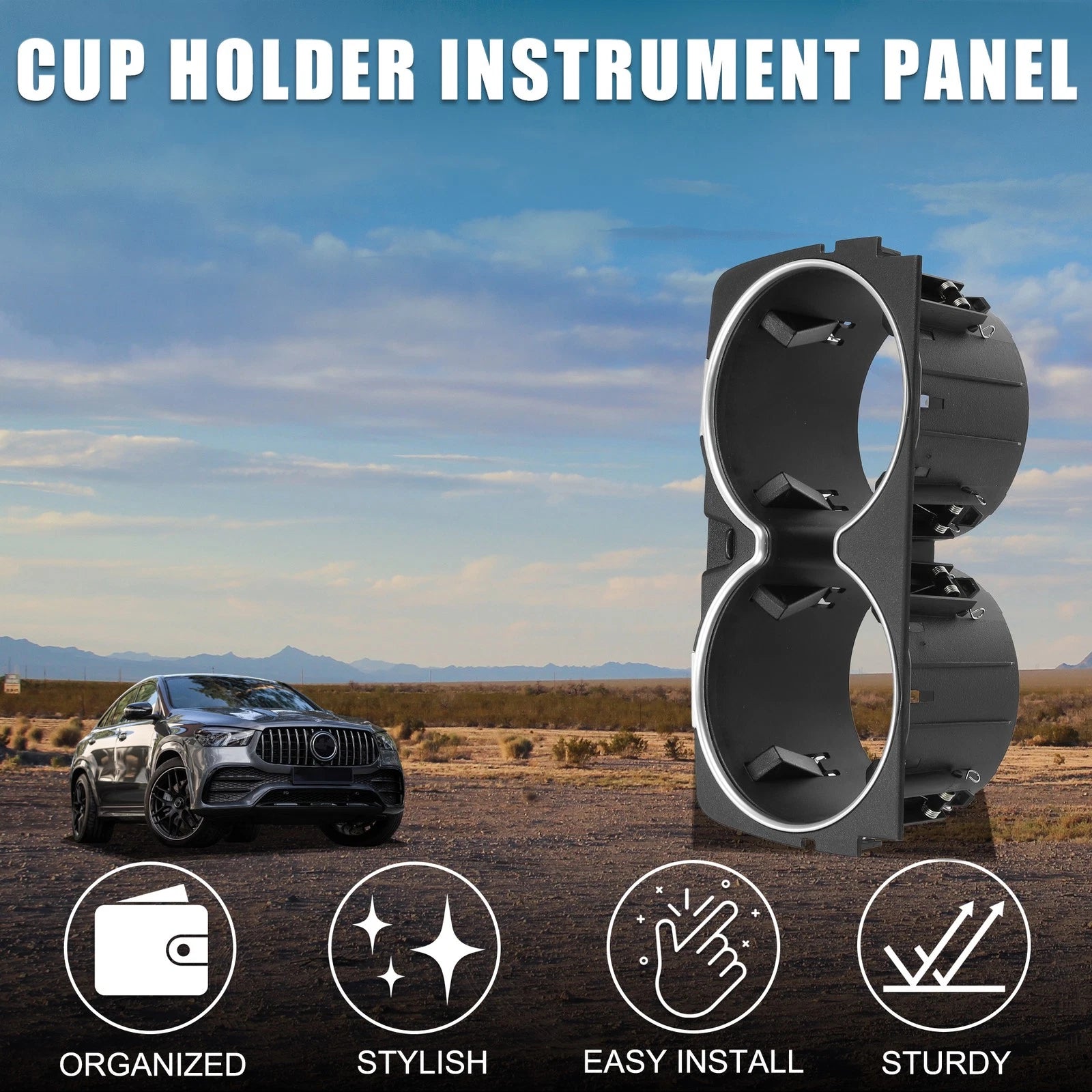 Cup Holder for Mercedes-Benz A217 (2013–2020) No.A2226830075 Black
