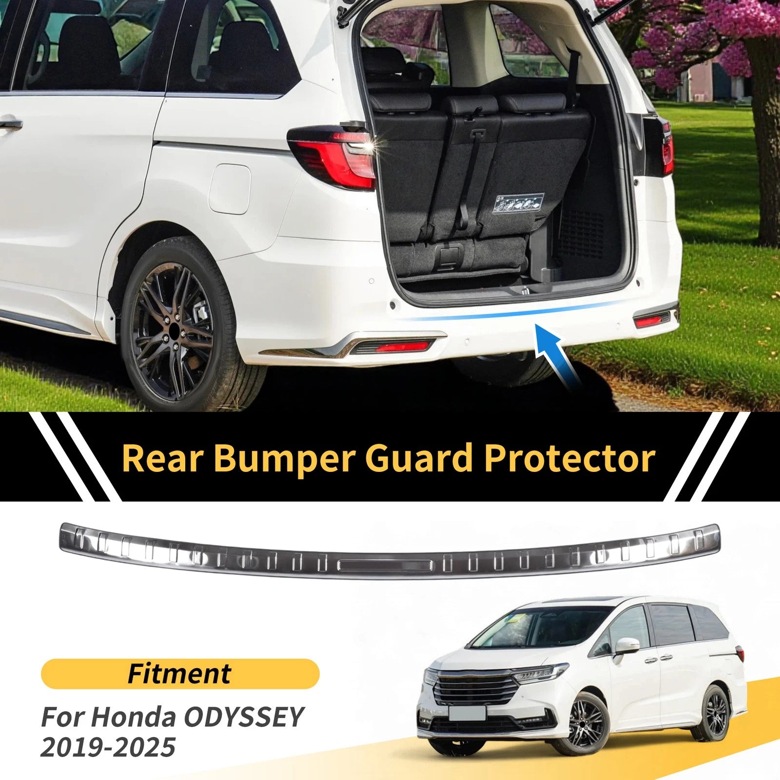 Rear Bumper Topper for Honda Odyssey (2019–2025) Silver Tone