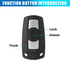 Fob Entry Car Remote Key for BMW 3 5 7 X5 X6 Series (E90 E92 E93)