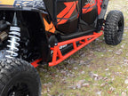 SuperATV Rock Slider Nerf Bars for Polaris RZR XP 4 1000 (2014–2023) - Red