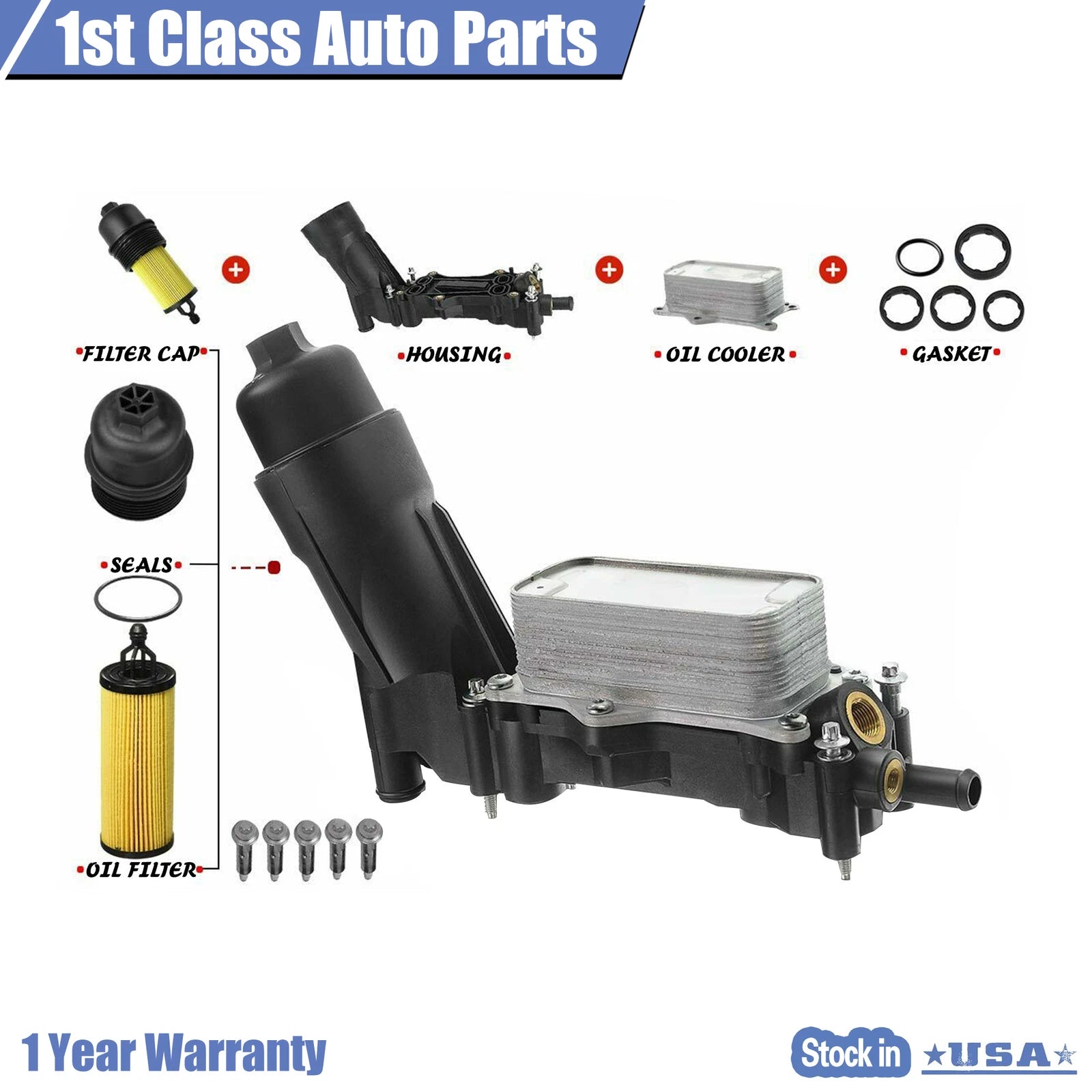 Oil Filter Housing Adapter with Gaskets for Jeep Chrysler Dodge Journey (2014–2017)