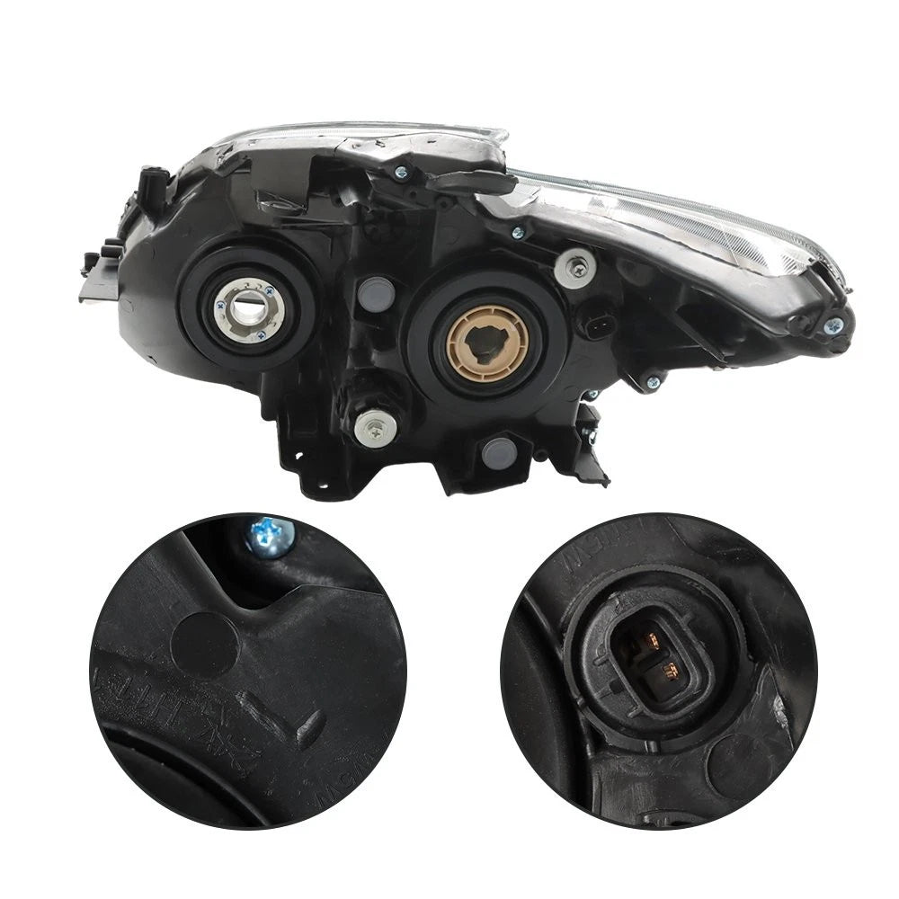 Set of 2 Black Halogen Headlights for Toyota Prius (2012–2015)