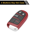Set of 4 Key Fob Shell Cases for Dodge Charger (2006–2023) Black Red