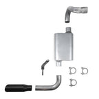 2.5" Single Exhaust Kit for Jeep Wrangler (2018–2025) 2 Chamber Rolled Black T
