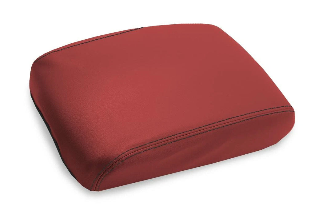 Console Lid Pull Over Cover Leather for Infiniti FX35 (2009–2012) Red Black Stitch