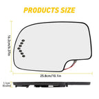 Heated Mirror Glass Turn Signal for Chevy GMC Cadillac (w/o Auto Dimming)