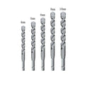 Carbide Masonry Drill Bits Set of 5 (4mm, 5mm, 6mm, 8mm, 10mm) Hex Shank