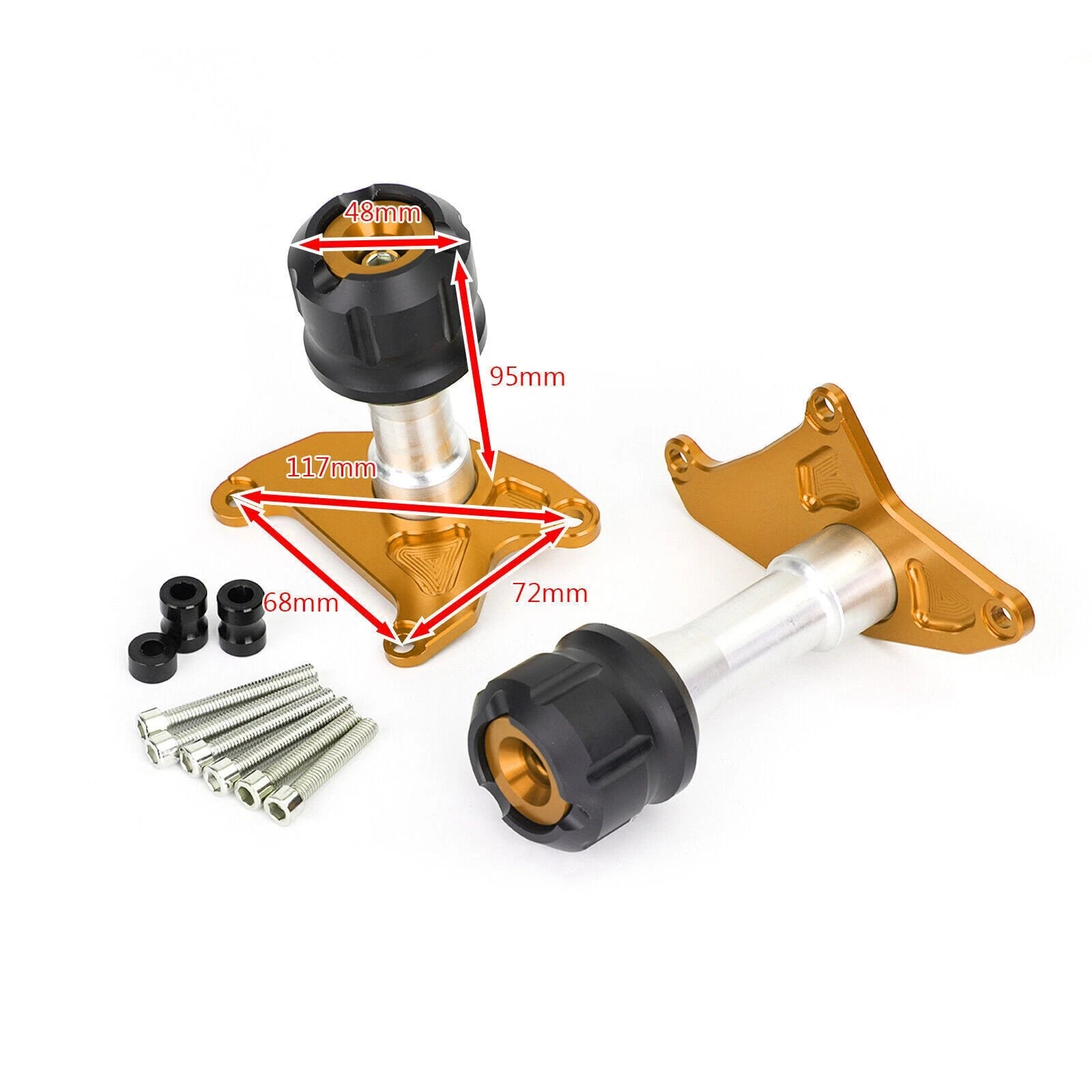 CNC Gold Motorcycle Frame Slider Anti Crash for Honda MSX125 SF Grom (2013–2020)