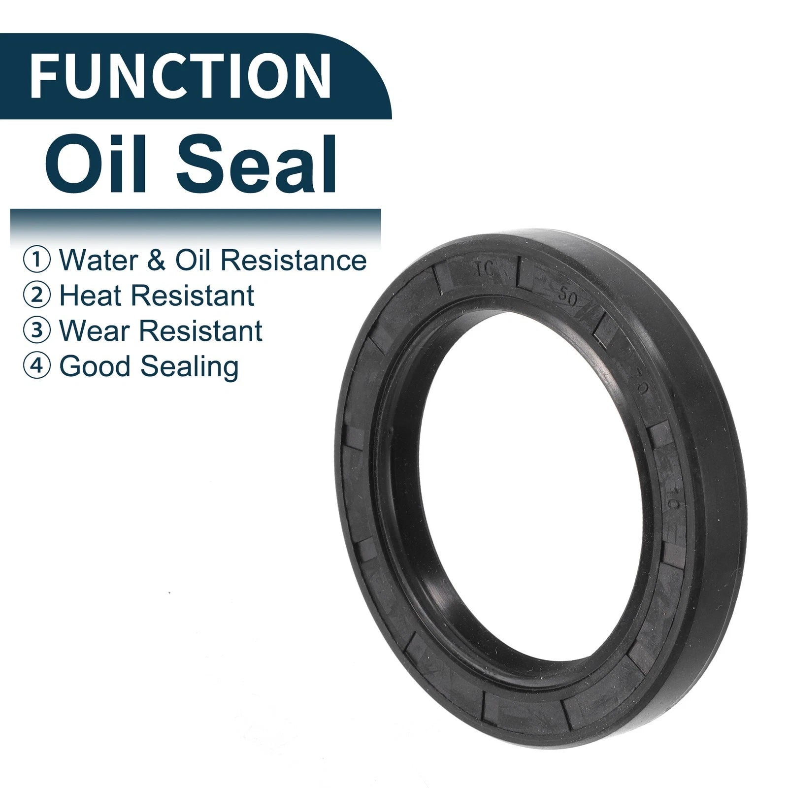 Set of 5 Oil Seal Rotary Shaft Seal NBR Rubber 50x70x10mm Black