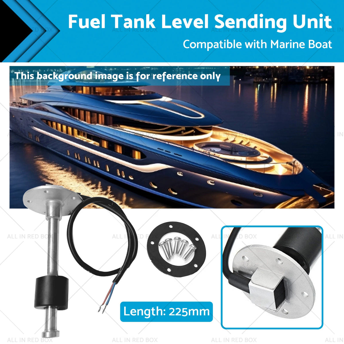 Water Sender Fuel Tank Level Sending Unit for Marine Boat (225mm)
