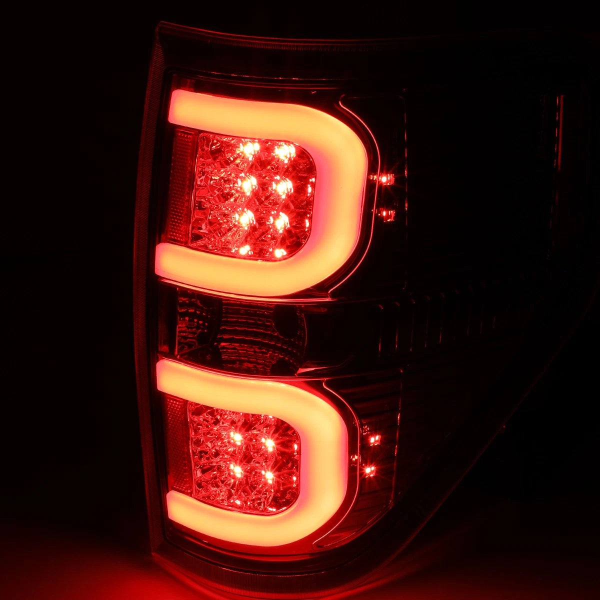 Tron Style LED Tube Tail Brake Light Reverse Lamp Chrome for Ford F150 (2009–2014)
