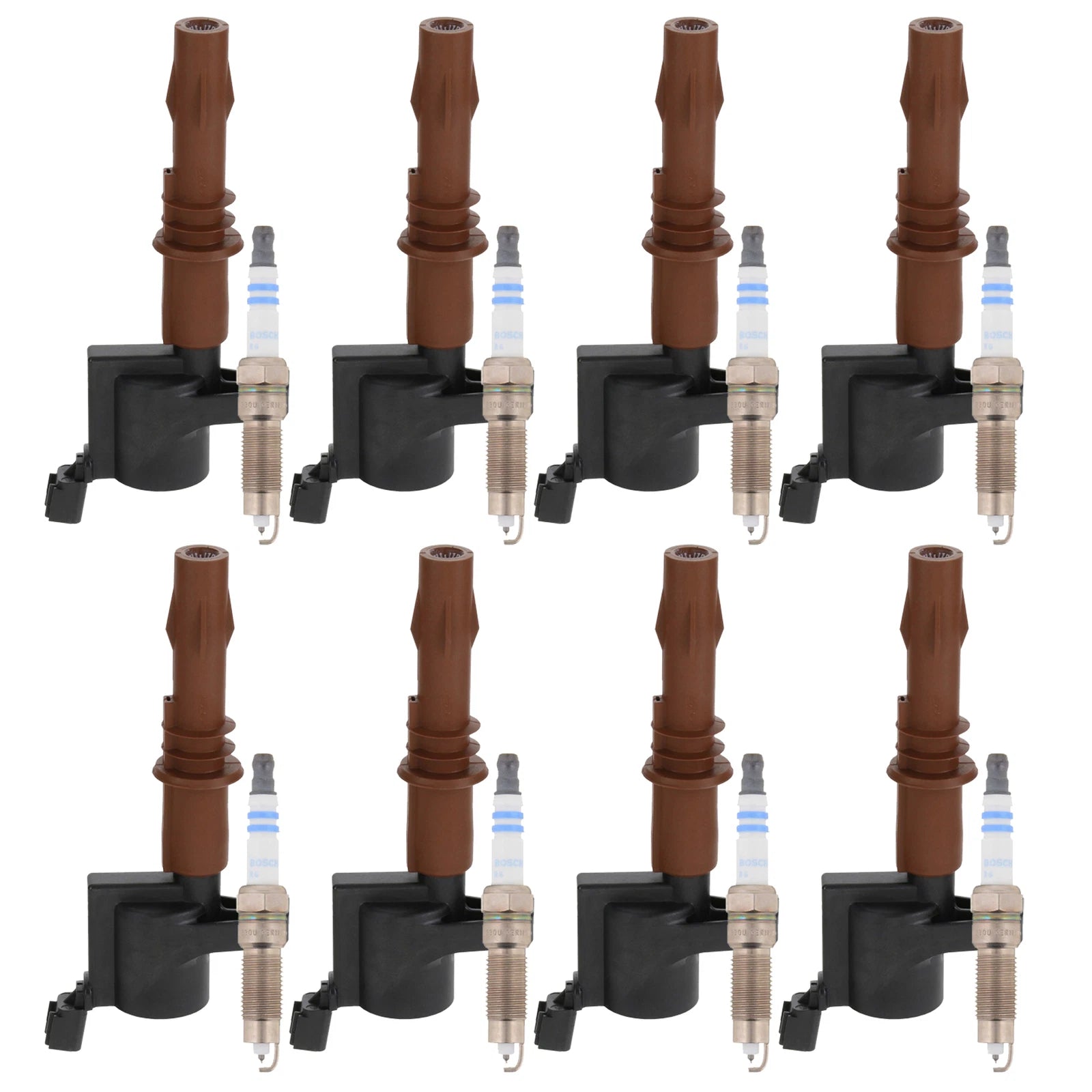 Set of 8 Ignition Coils & 8 Iridium Spark Plugs for Ford Lincoln V8
