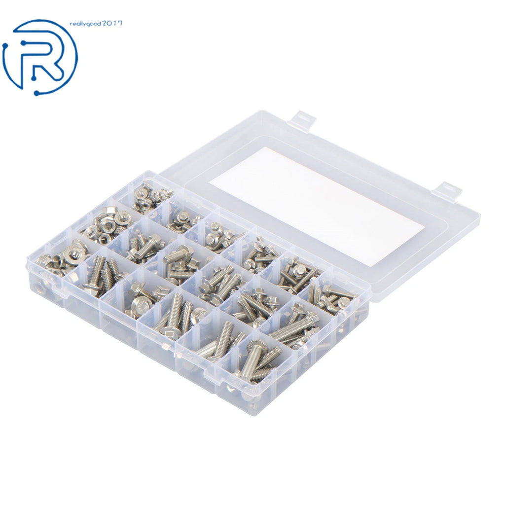 Stainless Steel Flanged Bolts and Nuts Kit for Faucet (245 Pack)
