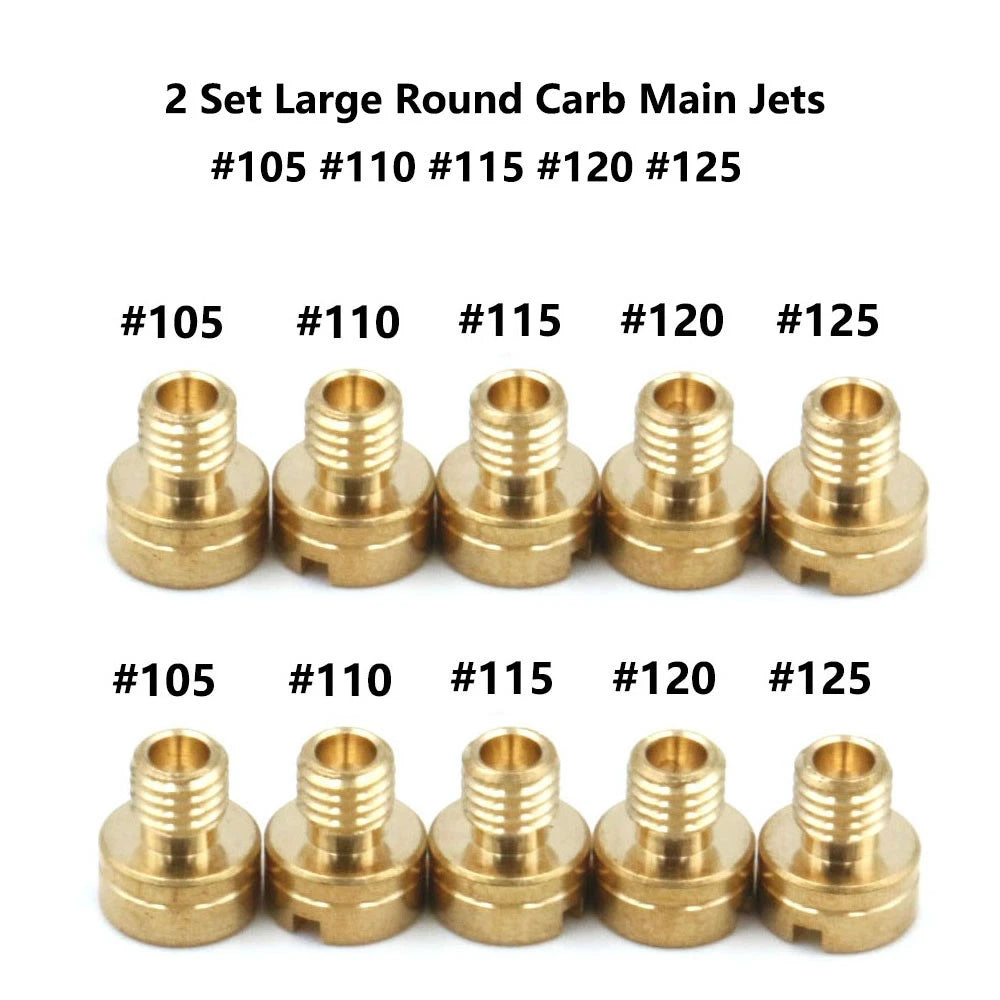 10pcs Carb Main Jets for Mikuni N100/604 (#105, #110, #115, #120, #125)