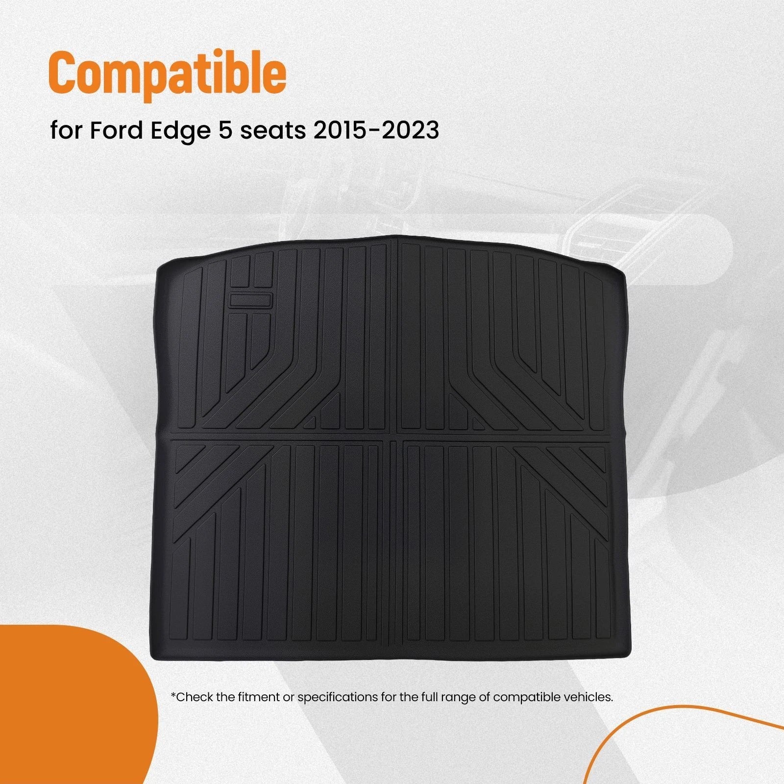 Carpet Trunk Bed Mat Rear Cargo Liner for Ford Edge (2015–2025) TPE