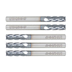 Set of 5 Carbide End Mills for Automotive Applications (3/16" Shank)