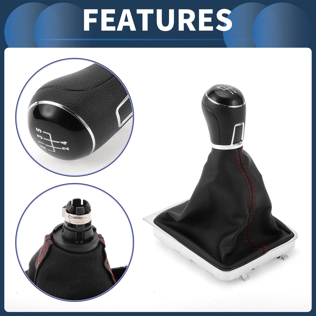 5 Speed Gear Shift Knob with Cover for Volkswagen Passat (2008–2012) Faux Leather