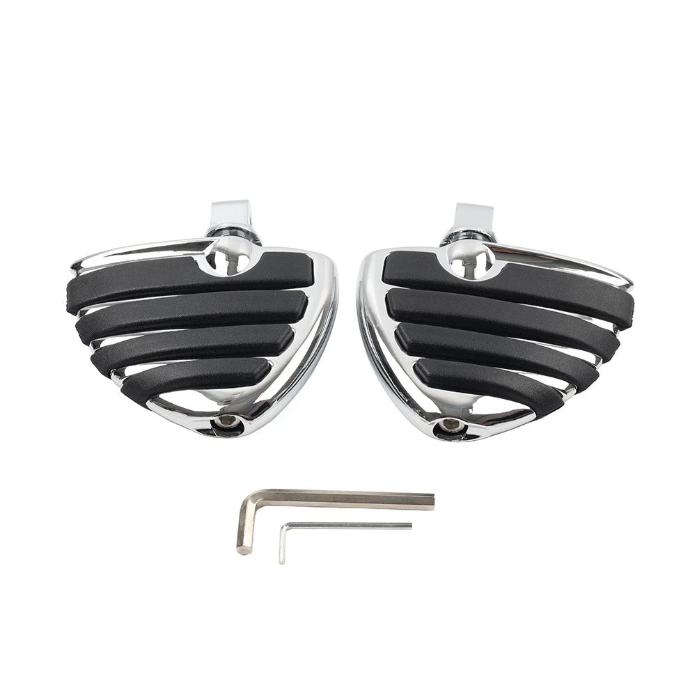 2X Chrome Rear Passenger Footrest Pedal for Harley FXBR Breakout (2018–2019)