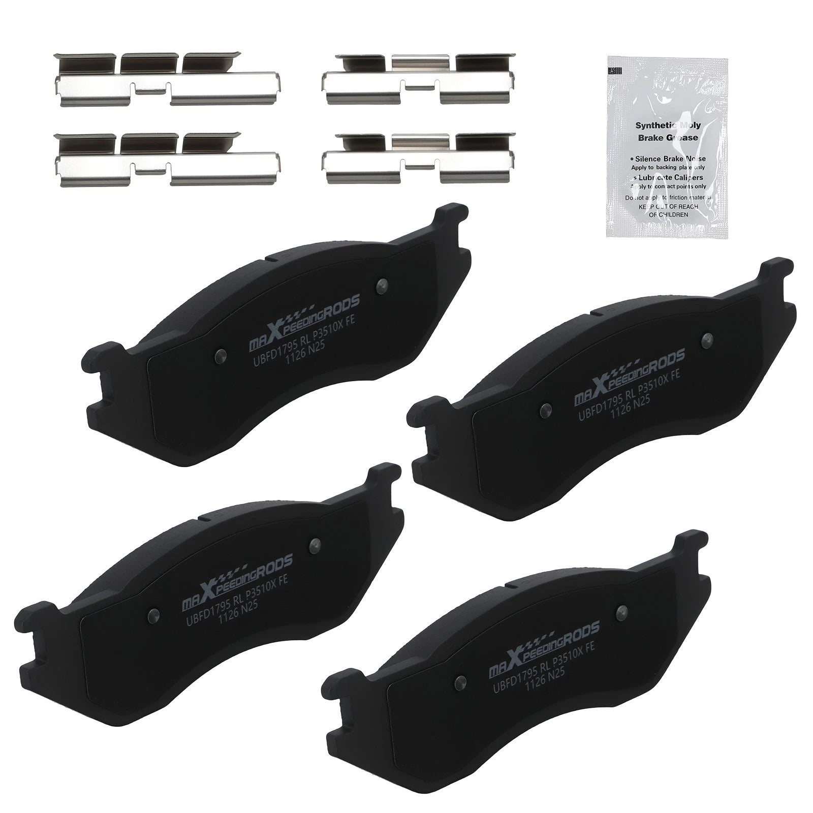 Set of 4 Front Brake Pads for Dodge Durango (2003–2006) / Ram 1500 (2002–2005) D966