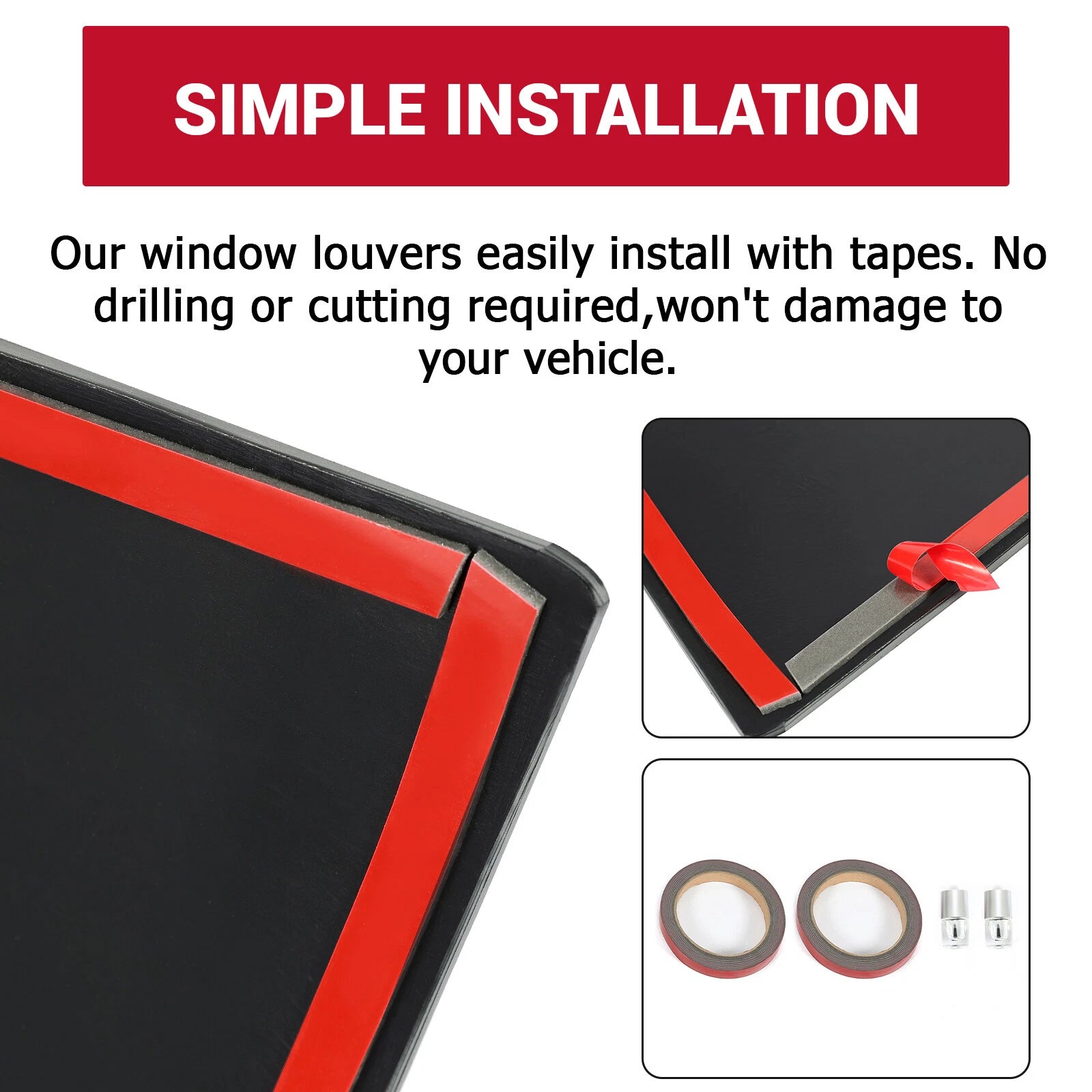 Rear Side Window Louver Sun Shade Cover for Corvette C7 (2014-2019)