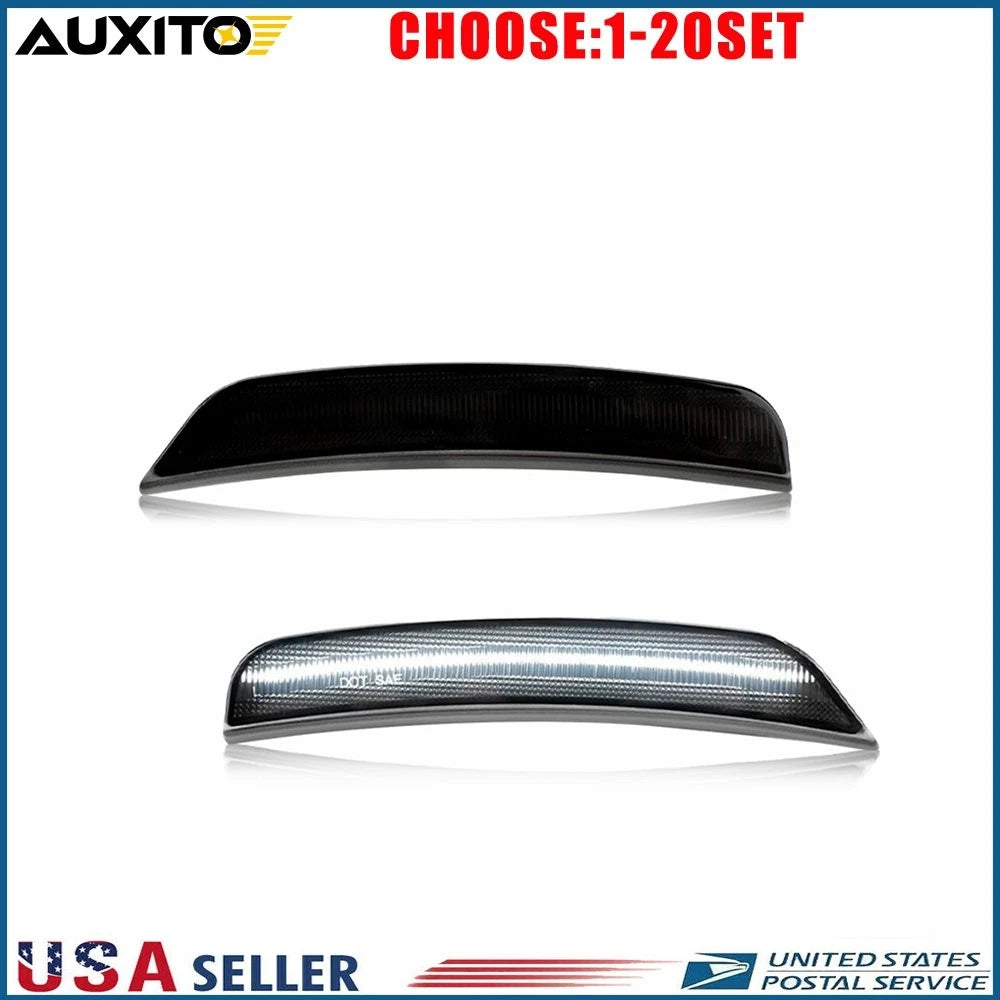 2X Smoked White LED Front Fender Side Marker Lights for Dodge Durango (2021–2025)