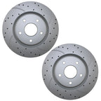 Set of 2 Front Drilled 330mm Brake Rotors for Chrysler Dodge Ram VW