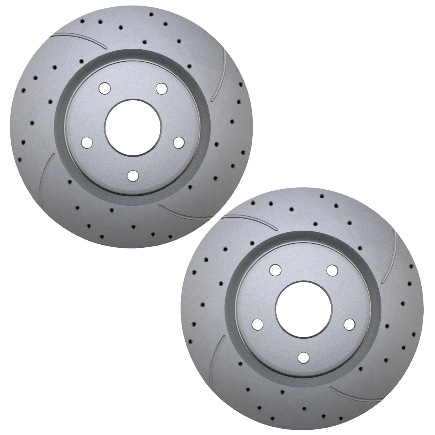 Set of 2 Front Drilled 330mm Brake Rotors for Chrysler Dodge Ram VW