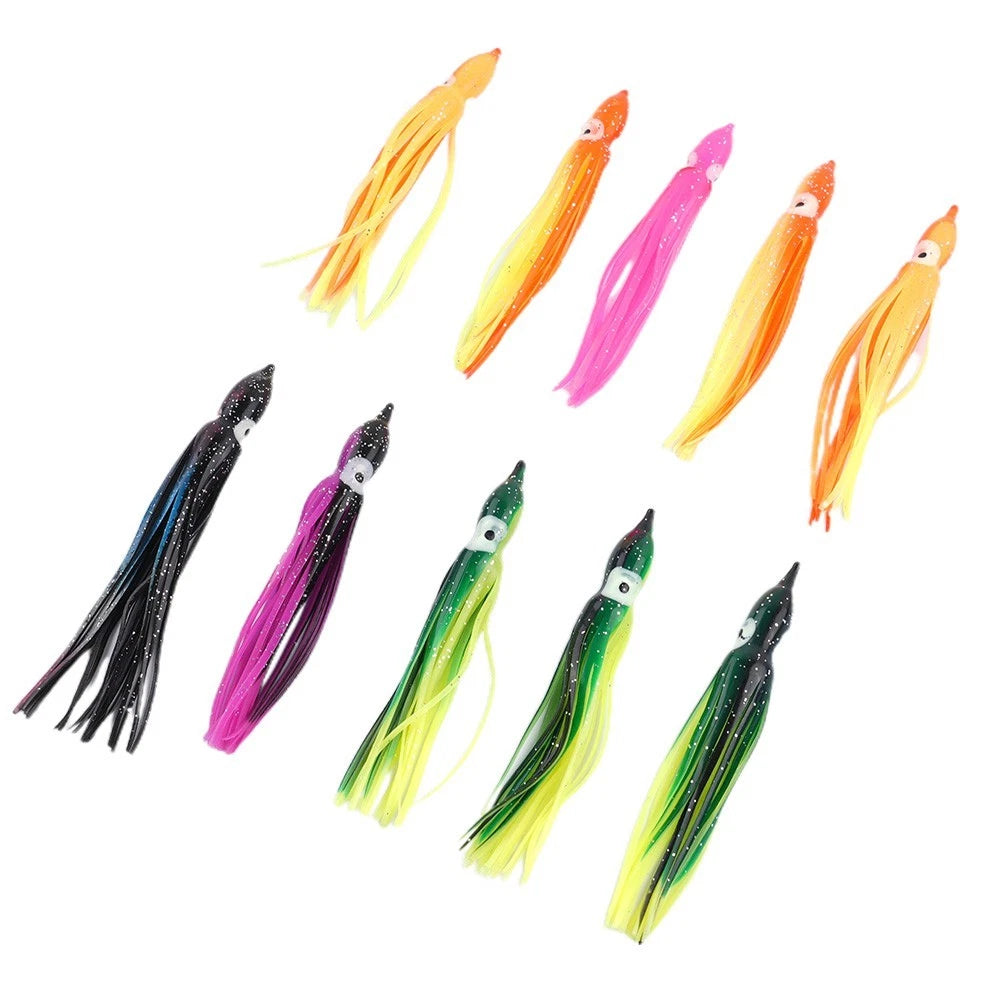 Fishing Lures Set of 10 PVC Soft Bait 5cm/7cm/10cm/12cm Mixed Color