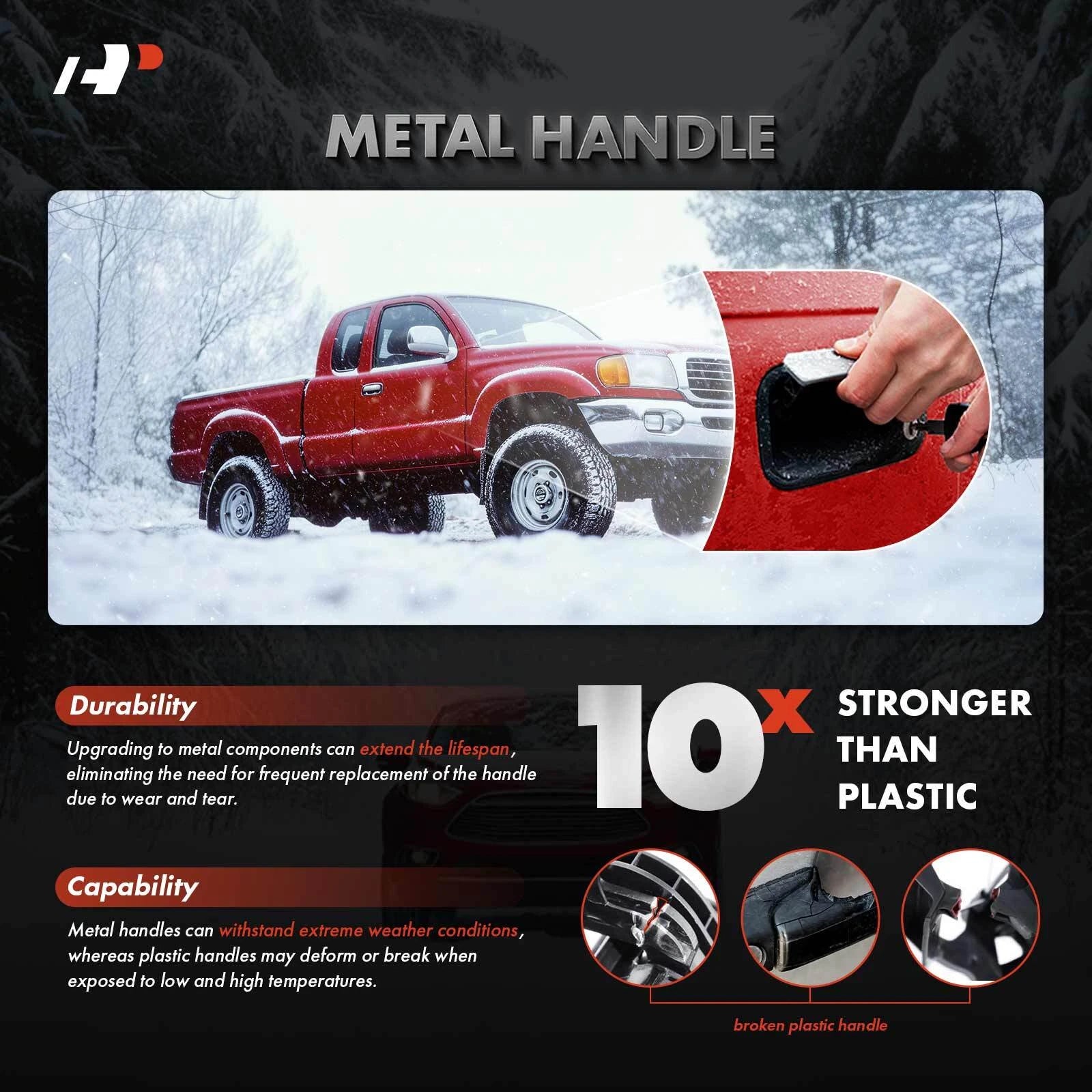 Front Left Pro Metal Exterior Door Handle for Toyota Tacoma (2016–2023)