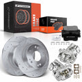 Set of 8 Rear Drilled Brake Rotors, Pads & Calipers for Honda Civic Acura ILX